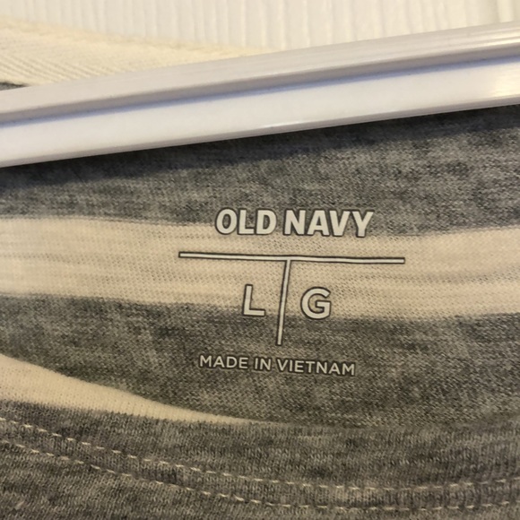 Old Navy grey/white striped long sleeve tee - Picture 3 of 5
